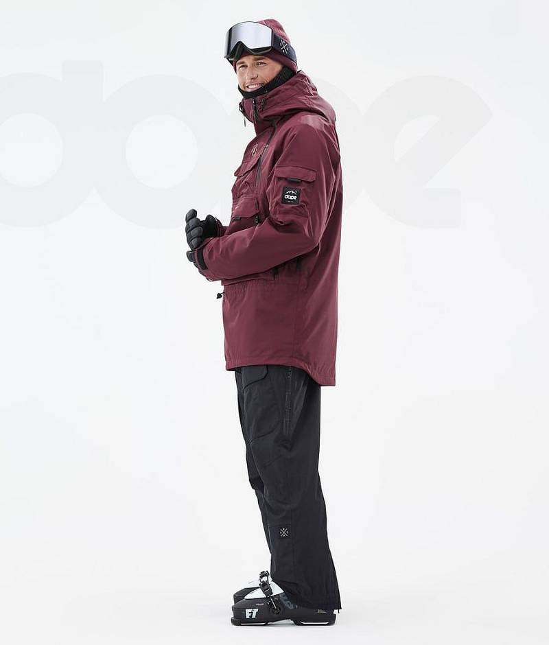 Burgundy Men's Dope Akin Ski Jackets | India_D2427