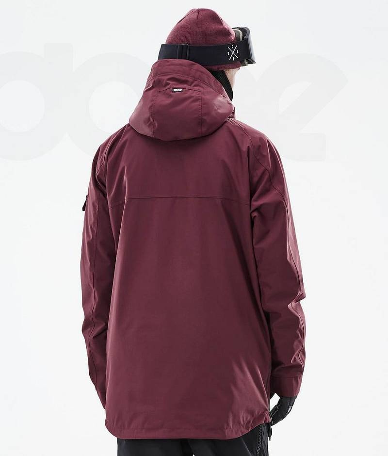 Burgundy Men's Dope Akin Ski Jackets | India_D2427