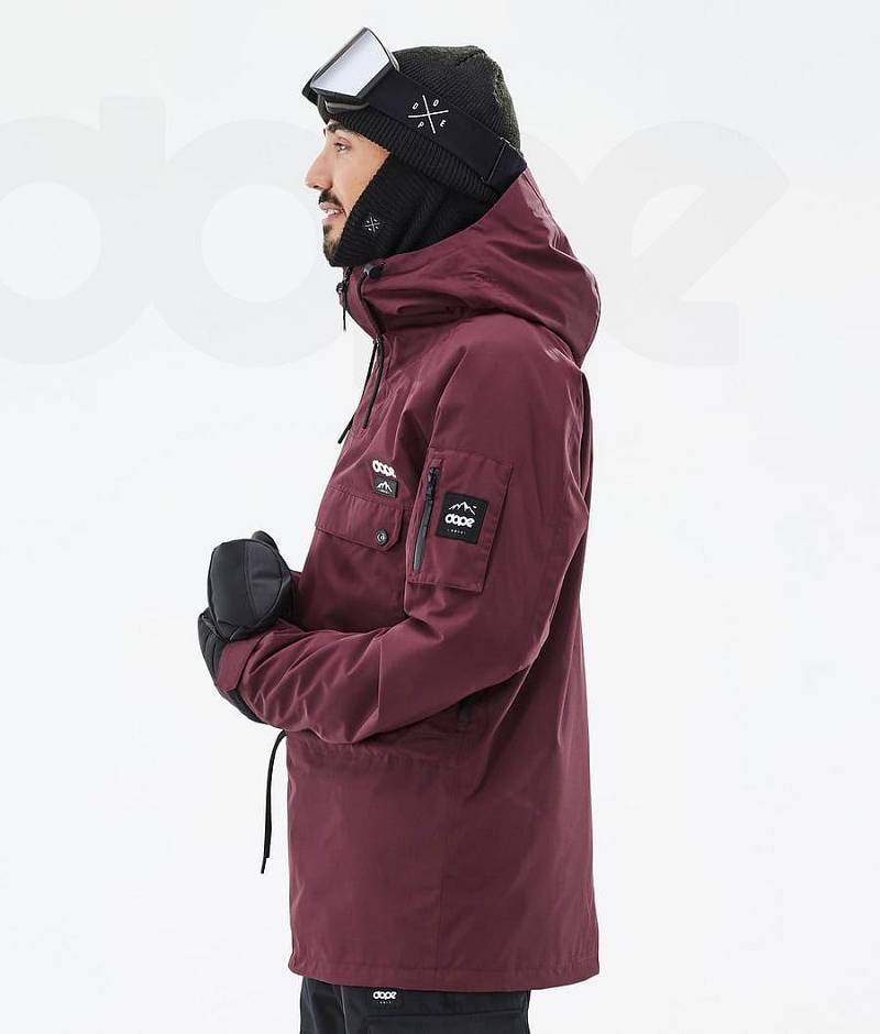 Burgundy Men's Dope Annok Ski Jackets | India_D1665