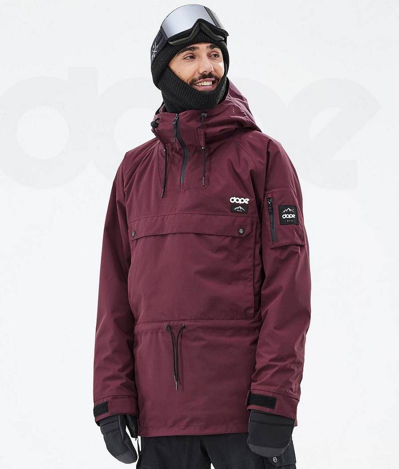 Burgundy Men\'s Dope Annok Ski Jackets | India_D1665