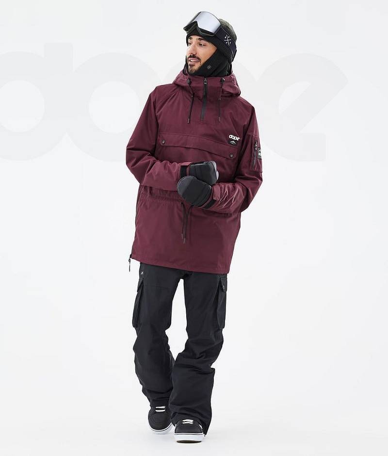 Burgundy Men's Dope Annok Snowboard Jackets | India_D1316