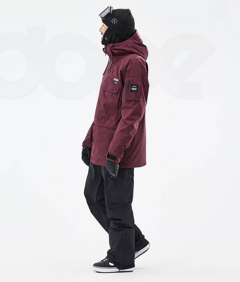 Burgundy Men's Dope Annok Snowboard Jackets | India_D1316