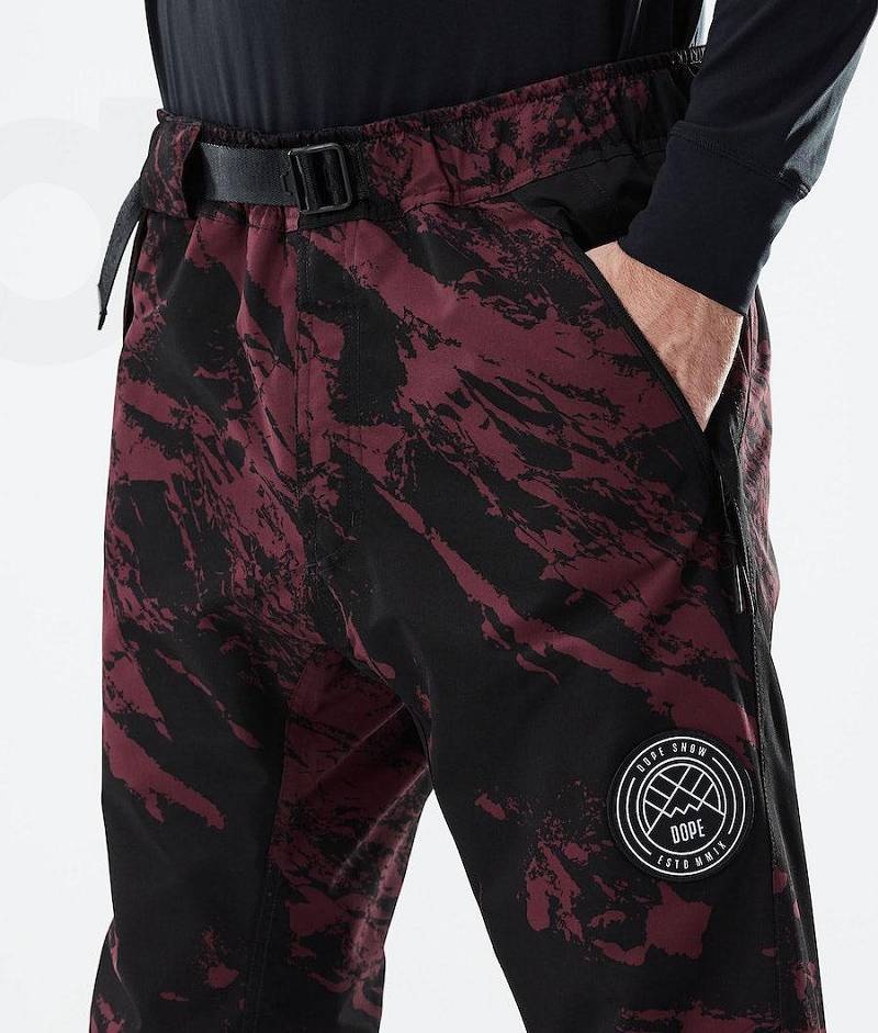 Burgundy Men's Dope Blizzard 2021 Ski Pants | India_D2137