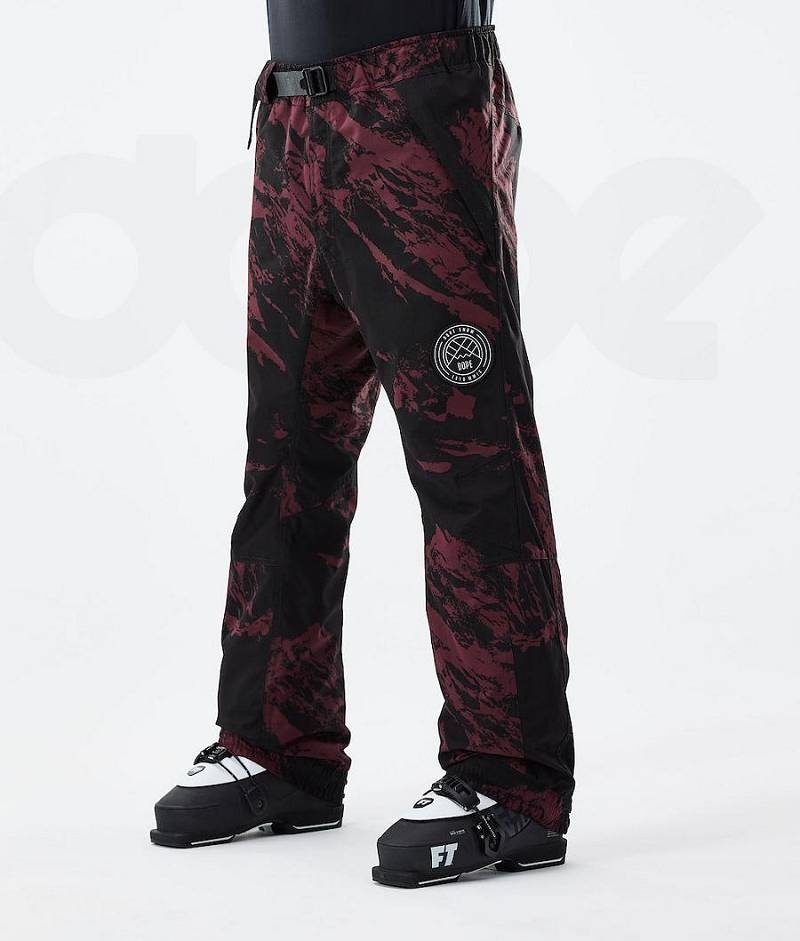 Burgundy Men\'s Dope Blizzard 2021 Ski Pants | India_D2137