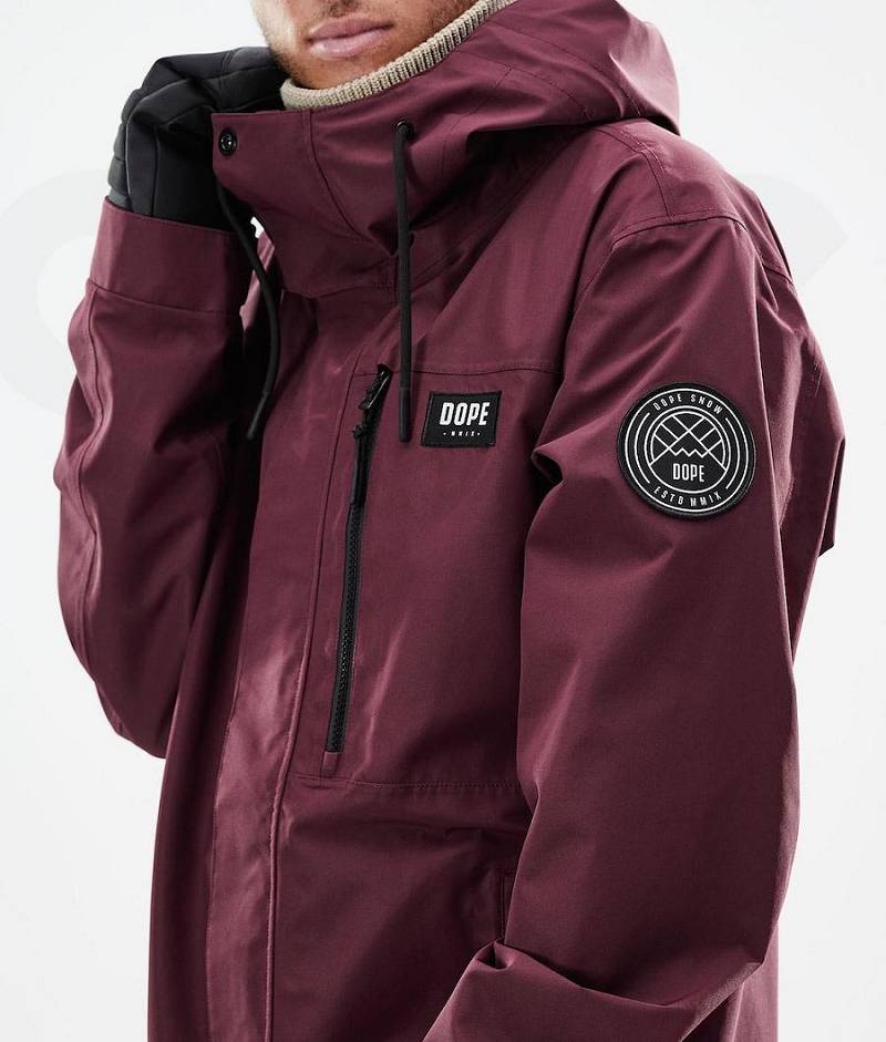 Burgundy Men's Dope Blizzard Full Zip 2021 Snowboard Jackets | India_D1811