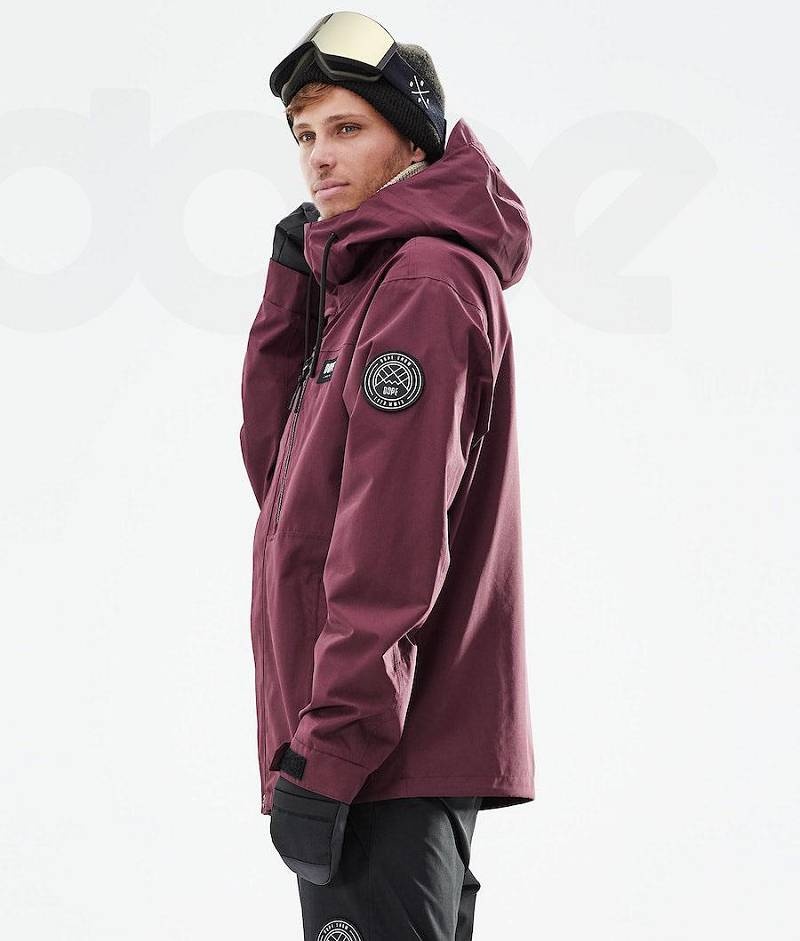 Burgundy Men's Dope Blizzard Full Zip 2021 Snowboard Jackets | India_D1811