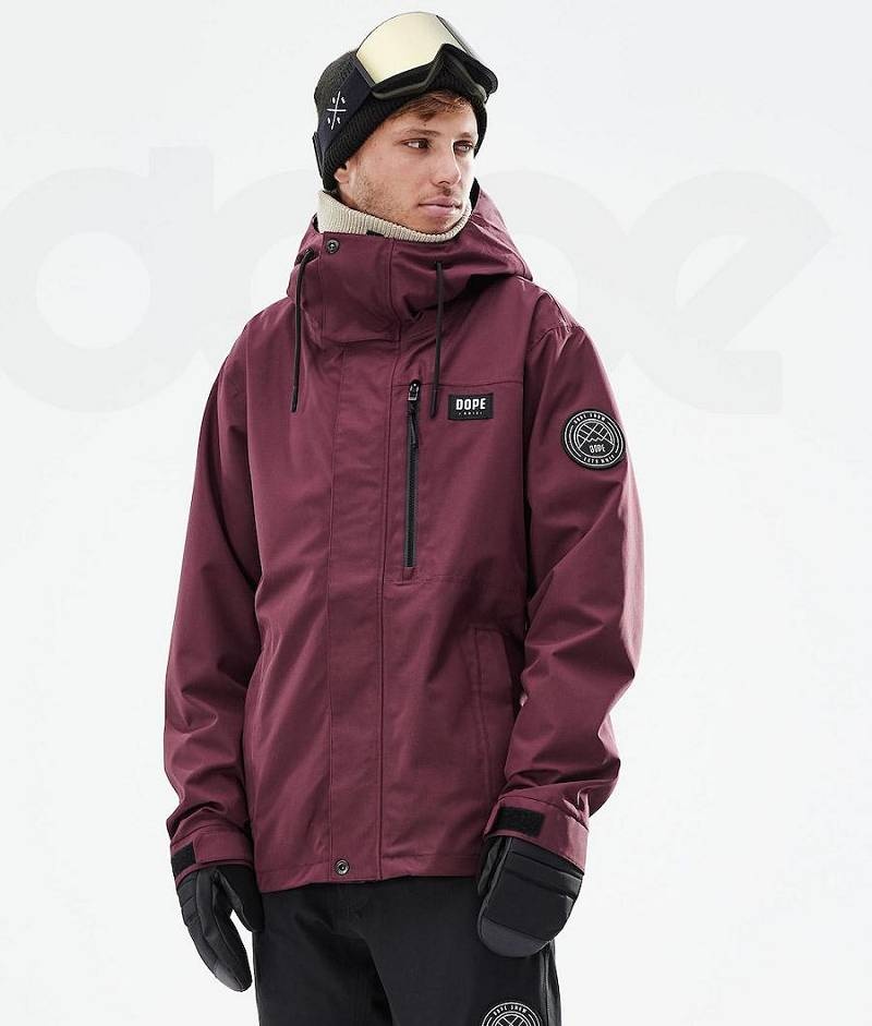 Burgundy Men\'s Dope Blizzard Full Zip 2021 Snowboard Jackets | India_D1811