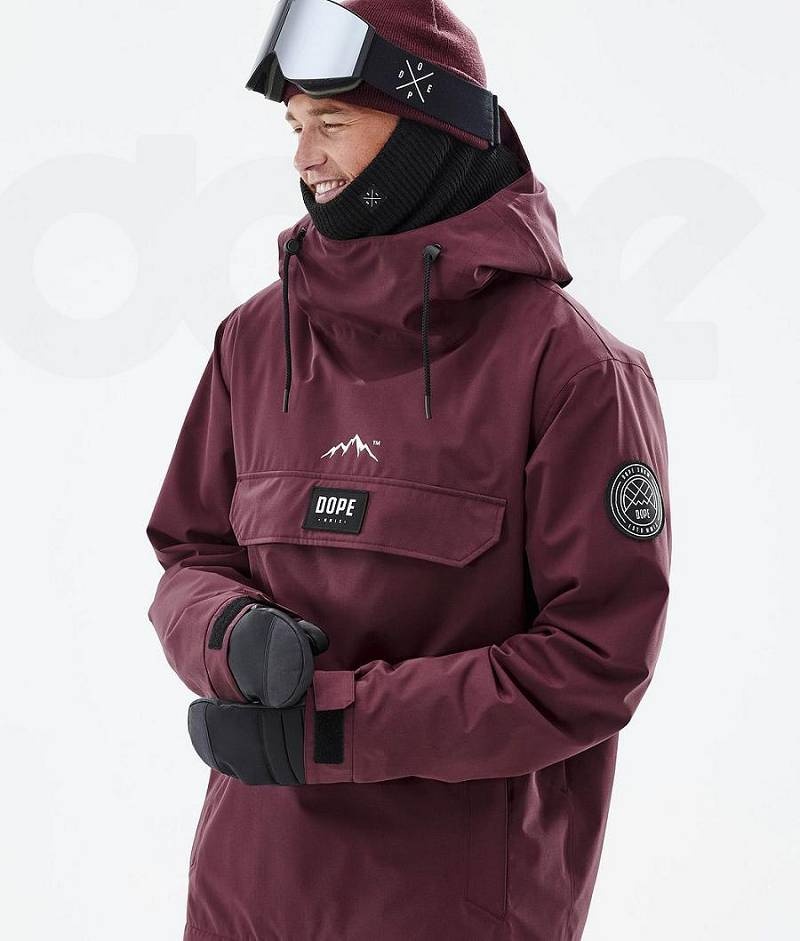 Burgundy Men's Dope Blizzard Snowboard Jackets | India_D2244