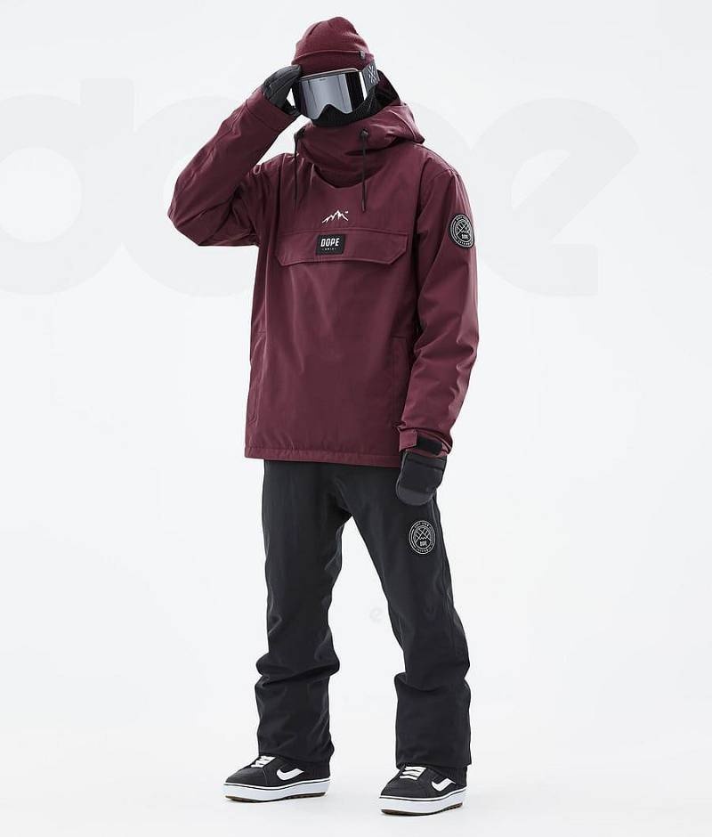 Burgundy Men's Dope Blizzard Snowboard Jackets | India_D2244