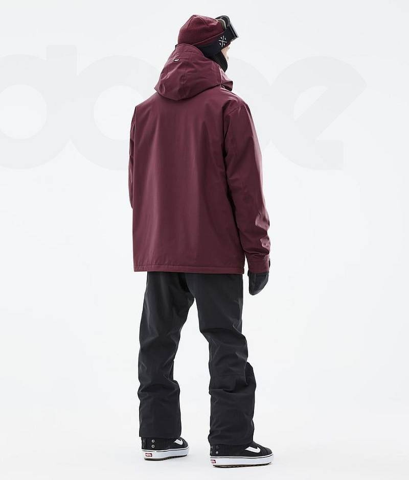 Burgundy Men's Dope Blizzard Snowboard Jackets | India_D2244