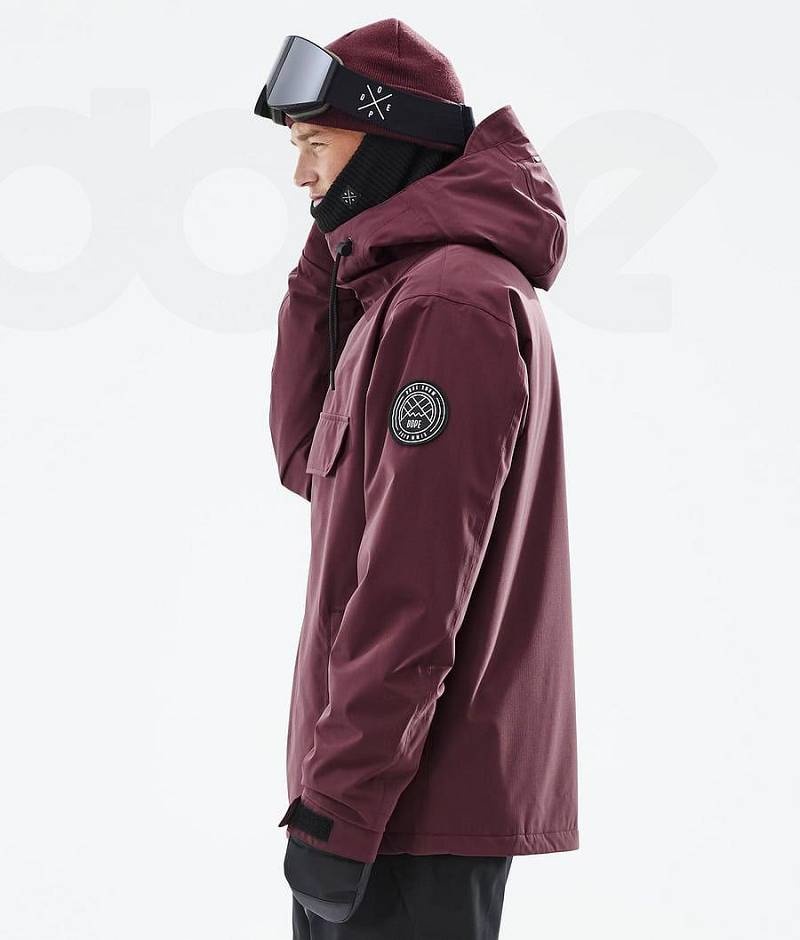 Burgundy Men's Dope Blizzard Snowboard Jackets | India_D2244