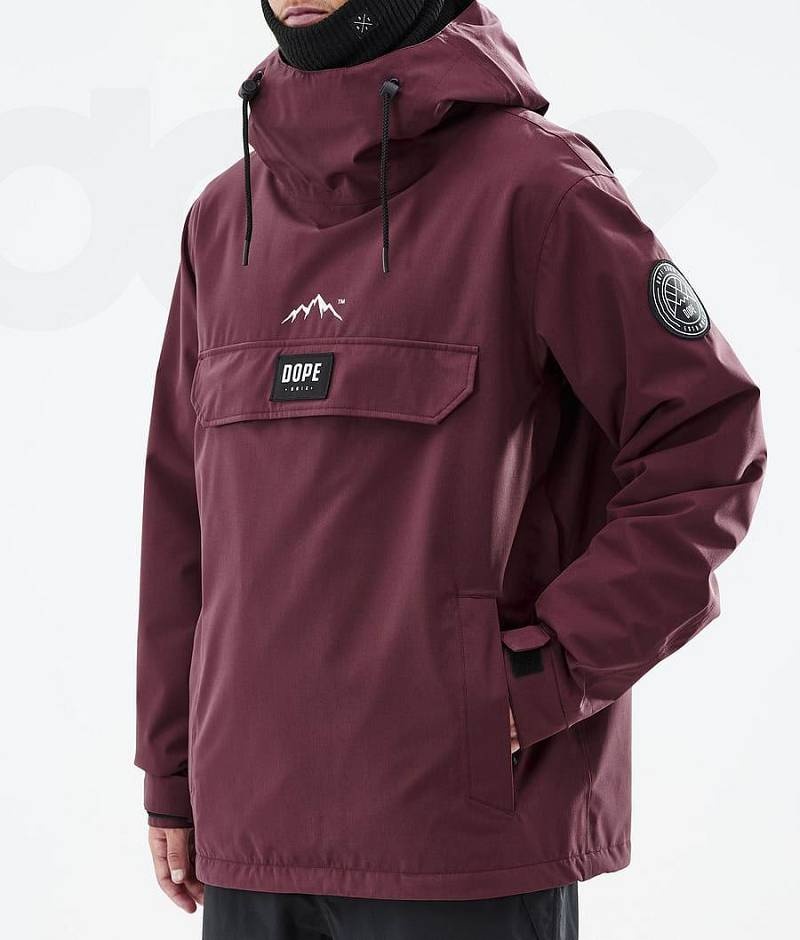 Burgundy Men's Dope Blizzard Snowboard Jackets | India_D2244