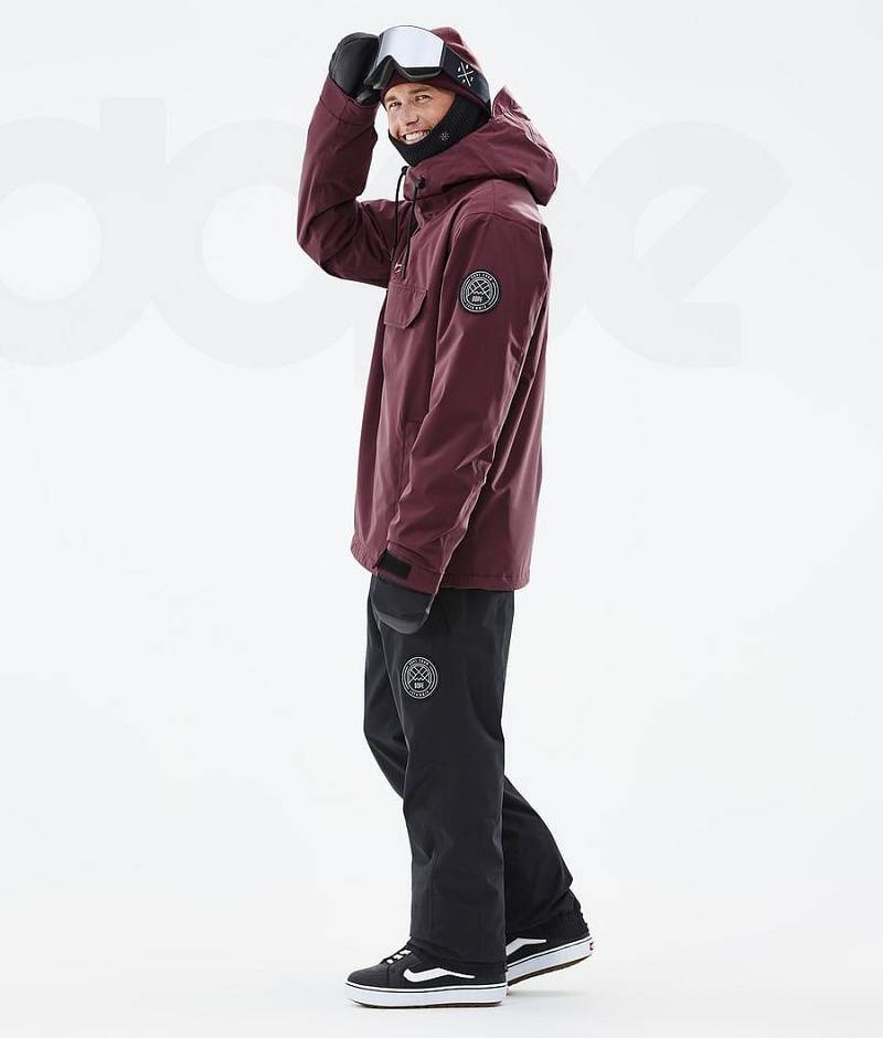 Burgundy Men's Dope Blizzard Snowboard Jackets | India_D2244