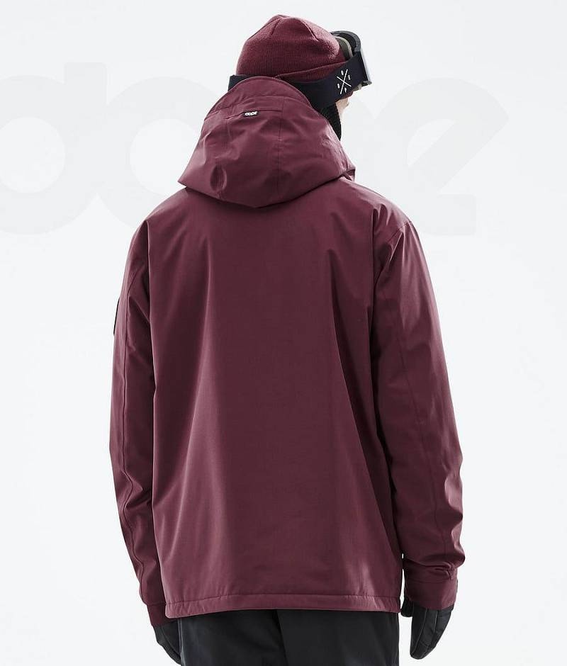 Burgundy Men's Dope Blizzard Snowboard Jackets | India_D2244