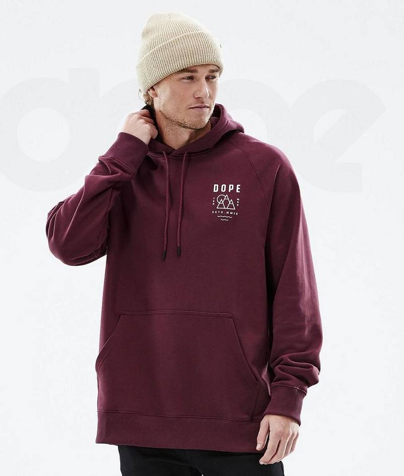 Burgundy Men's Dope Common Hoodies | India_D1329