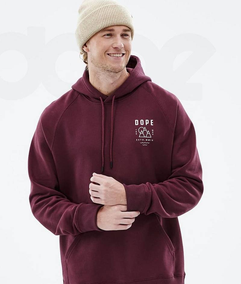 Burgundy Men's Dope Common Hoodies | India_D1329