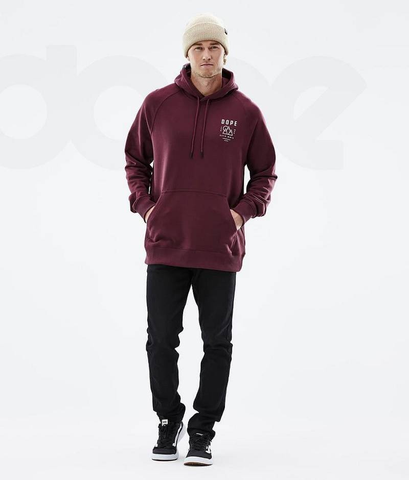 Burgundy Men's Dope Common Hoodies | India_D1329