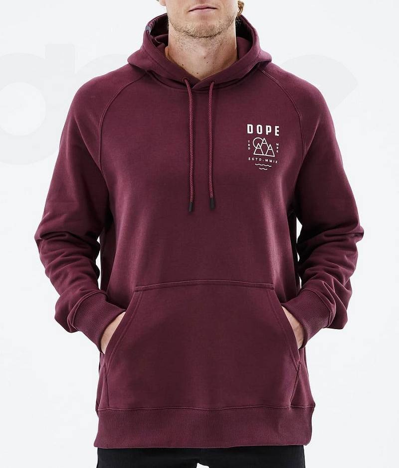 Burgundy Men's Dope Common Hoodies | India_D1329