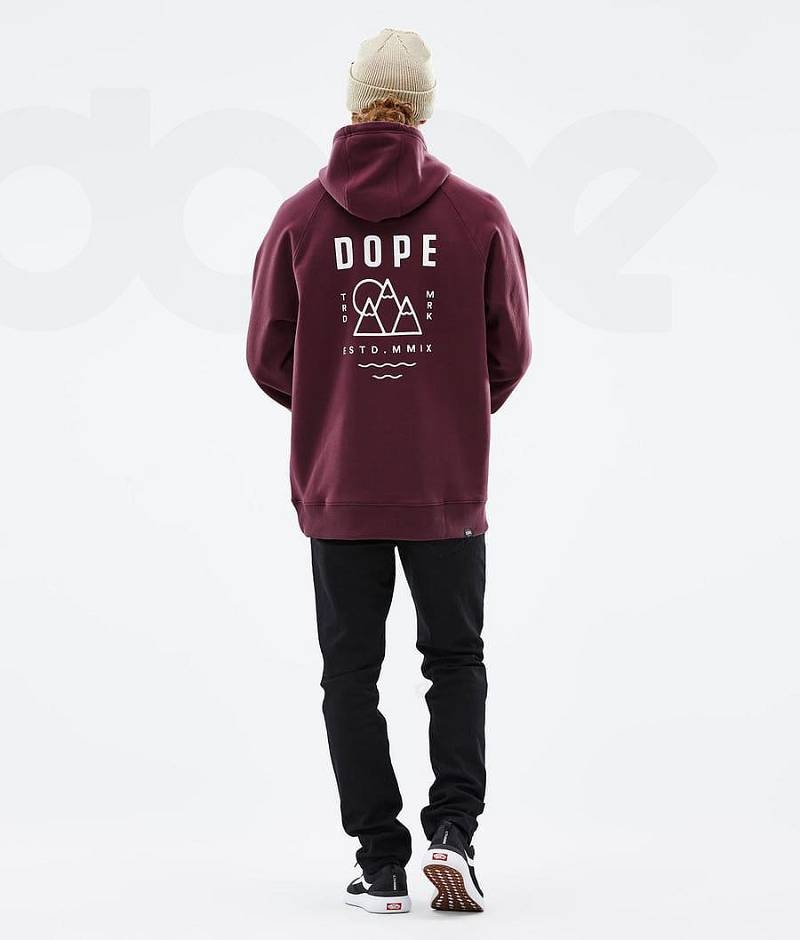 Burgundy Men's Dope Common Hoodies | India_D1329