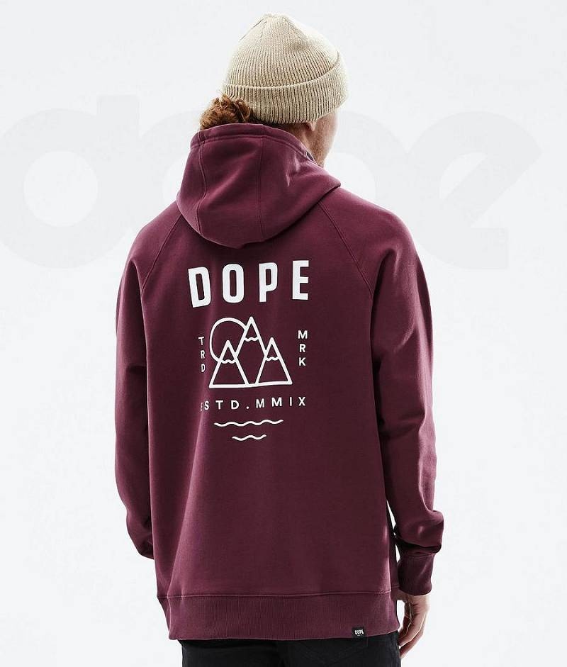 Burgundy Men\'s Dope Common Hoodies | India_D1329