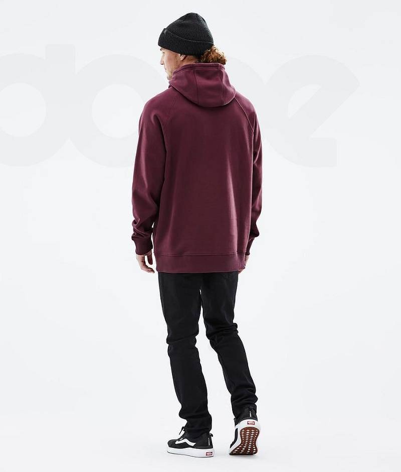 Burgundy Men's Dope Common Hoodies | India_D1595