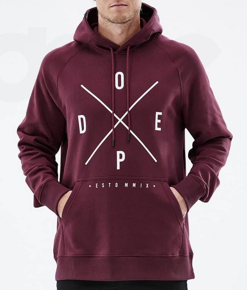 Burgundy Men's Dope Common Hoodies | India_D1595