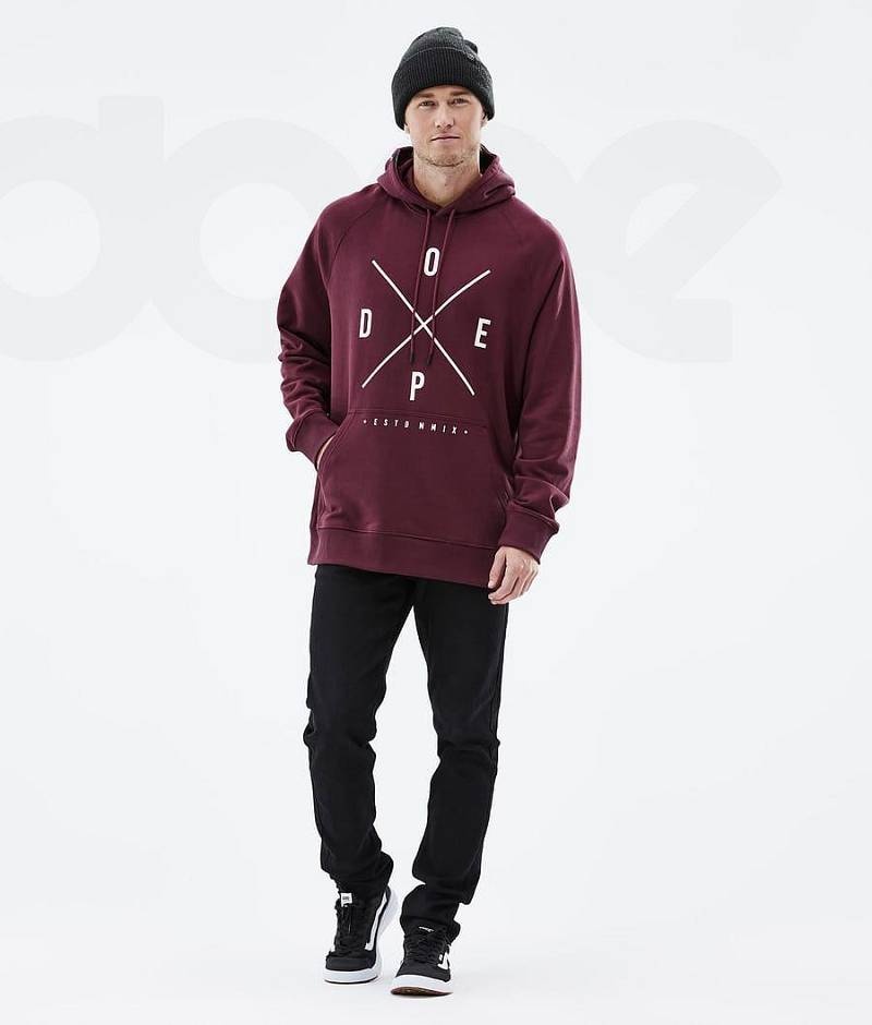 Burgundy Men's Dope Common Hoodies | India_D1595