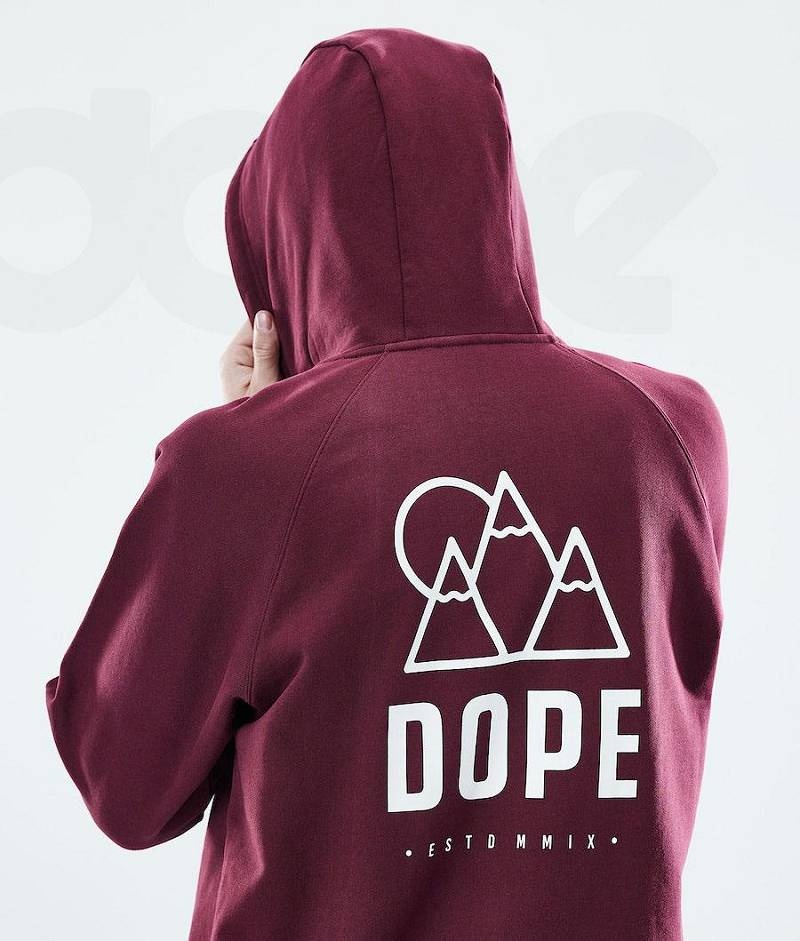 Burgundy Men's Dope Daily Hoodies | India_D1126