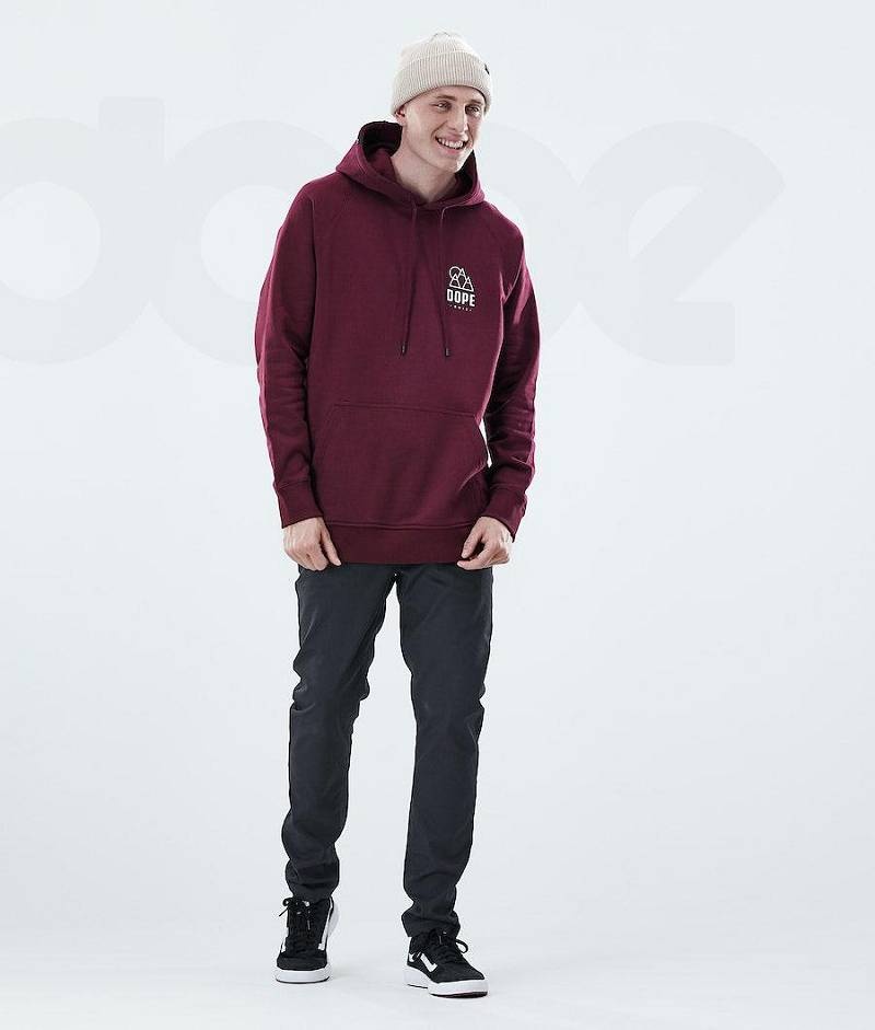 Burgundy Men's Dope Daily Hoodies | India_D1126