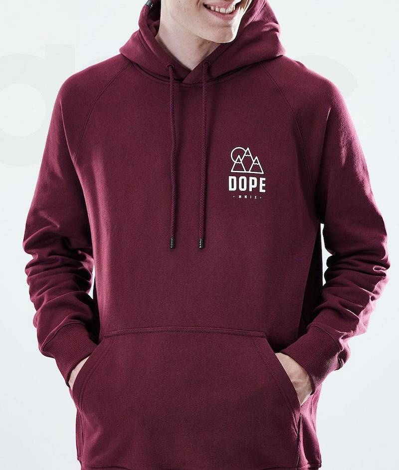 Burgundy Men's Dope Daily Hoodies | India_D1126