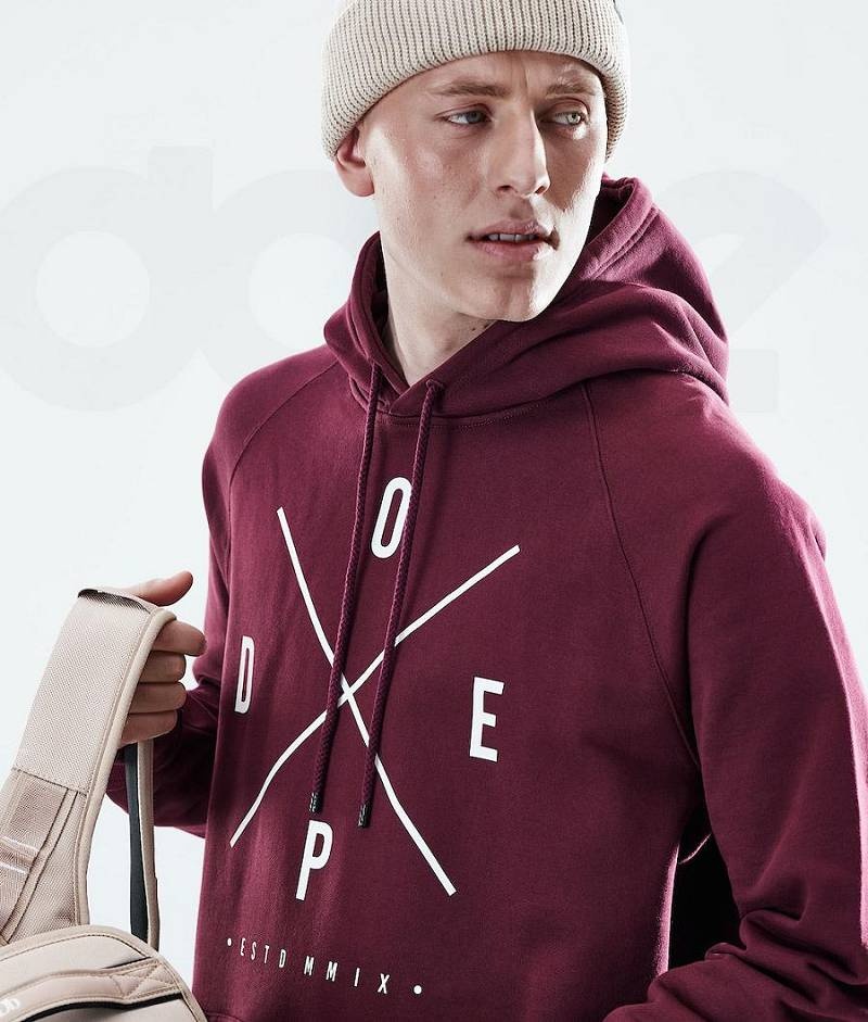 Burgundy Men's Dope Daily Hoodies | India_D1868