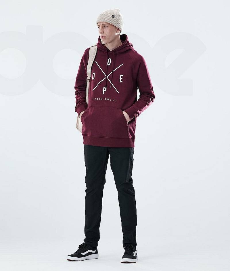 Burgundy Men's Dope Daily Hoodies | India_D1868