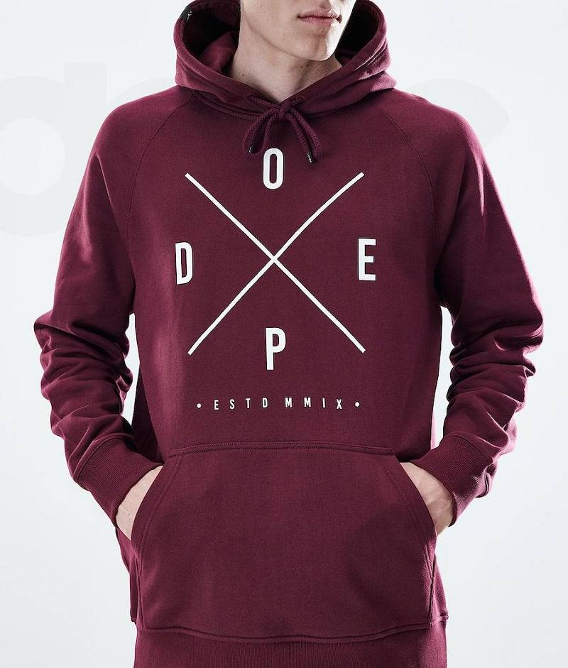 Burgundy Men's Dope Daily Hoodies | India_D1868