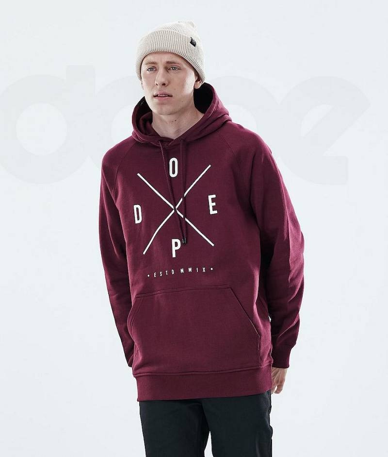 Burgundy Men\'s Dope Daily Hoodies | India_D1868