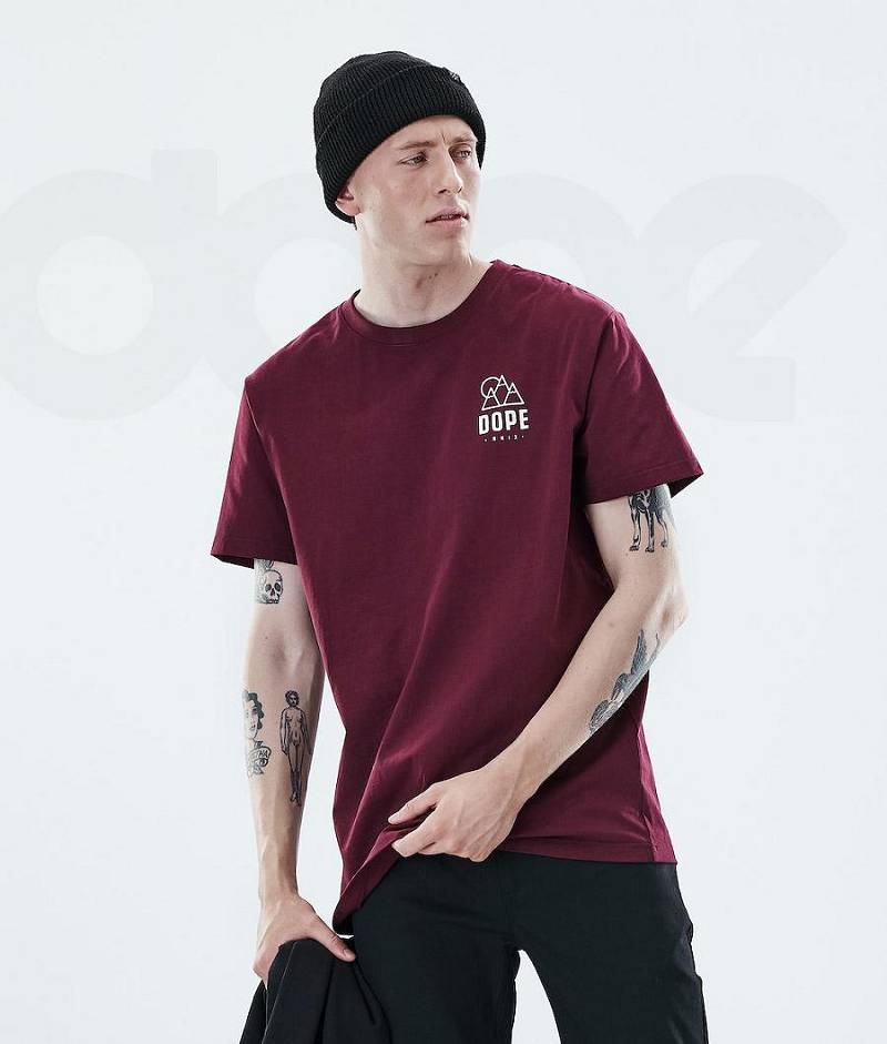 Burgundy Men's Dope Daily T-shirts | India_D2376