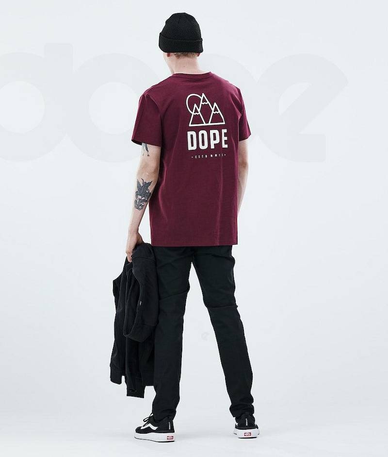 Burgundy Men's Dope Daily T-shirts | India_D2376