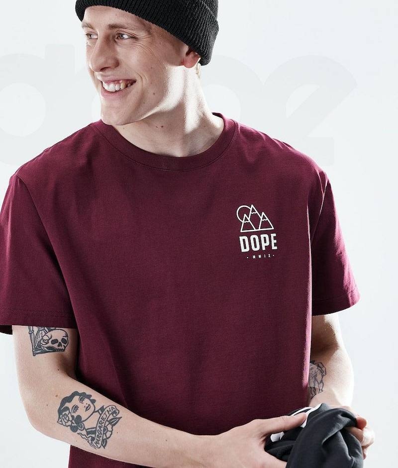 Burgundy Men's Dope Daily T-shirts | India_D2376