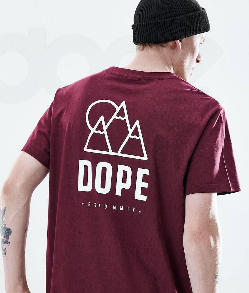 Burgundy Men's Dope Daily T-shirts | India_D2376