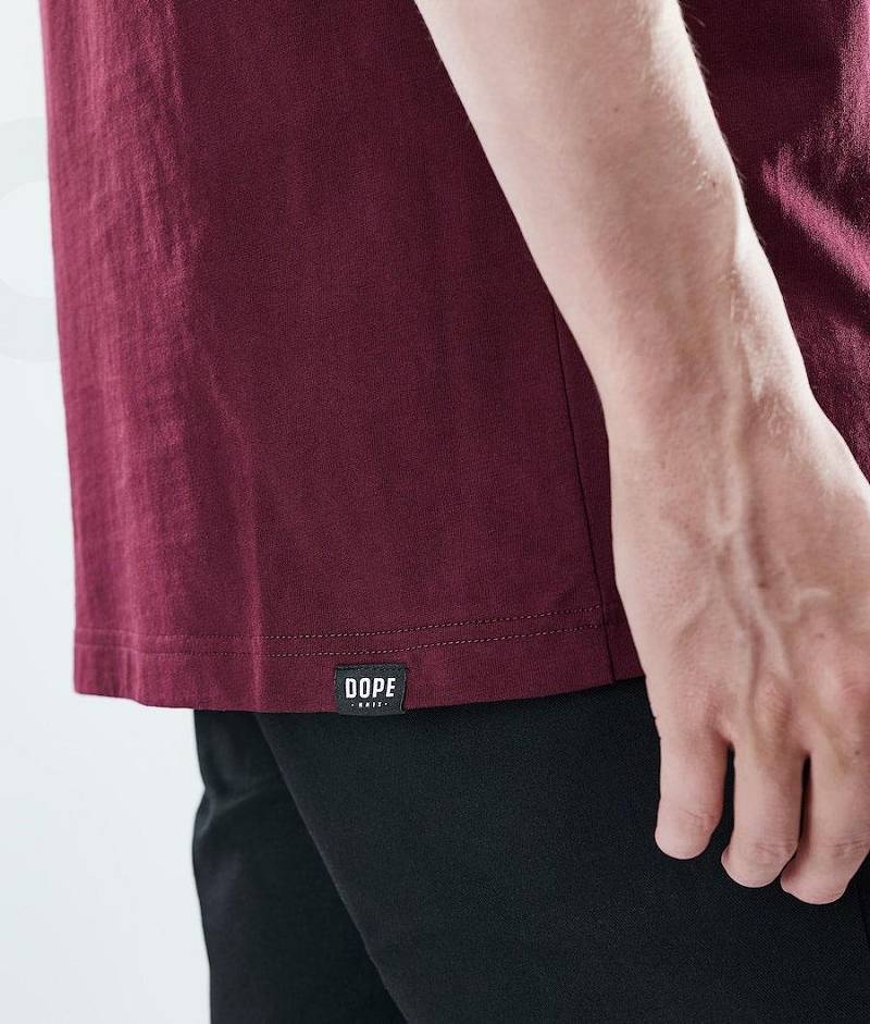 Burgundy Men's Dope Daily T-shirts | India_D2376