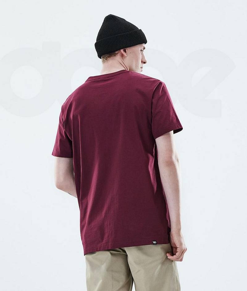 Burgundy Men's Dope Daily T-shirts | India_D1026