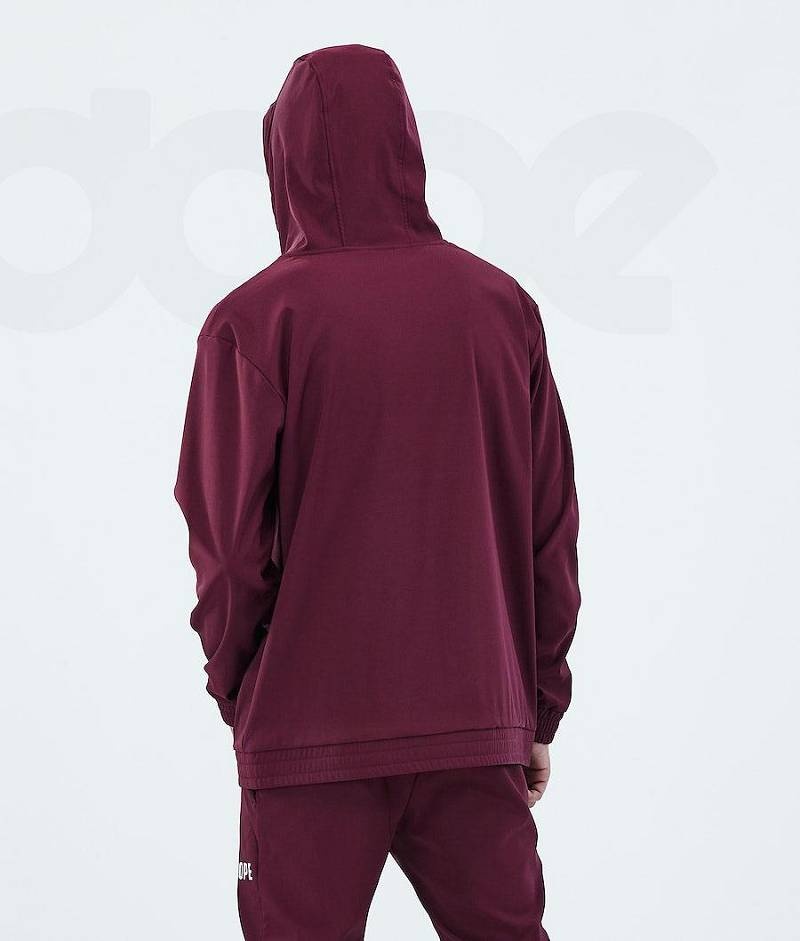 Burgundy Men's Dope Flight Hoodies | India_D1168