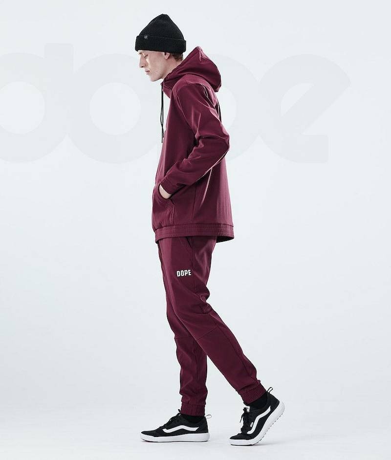 Burgundy Men's Dope Flight Hoodies | India_D1168