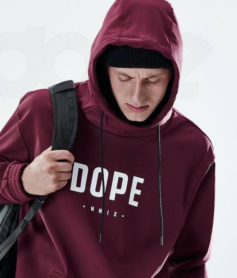 Burgundy Men's Dope Flight Hoodies | India_D1168