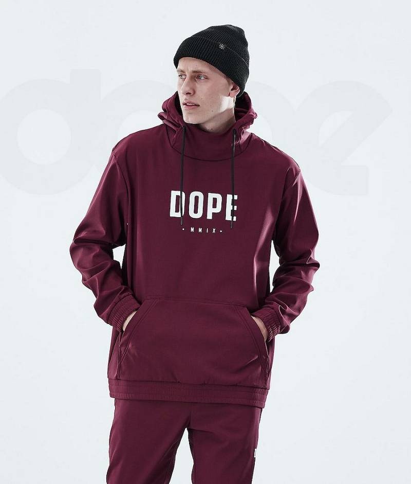 Burgundy Men\'s Dope Flight Hoodies | India_D1168