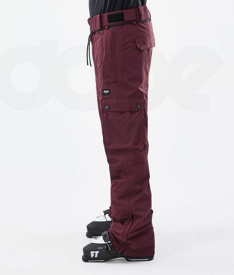 Burgundy Men's Dope Iconic Ski Pants | India_D1062