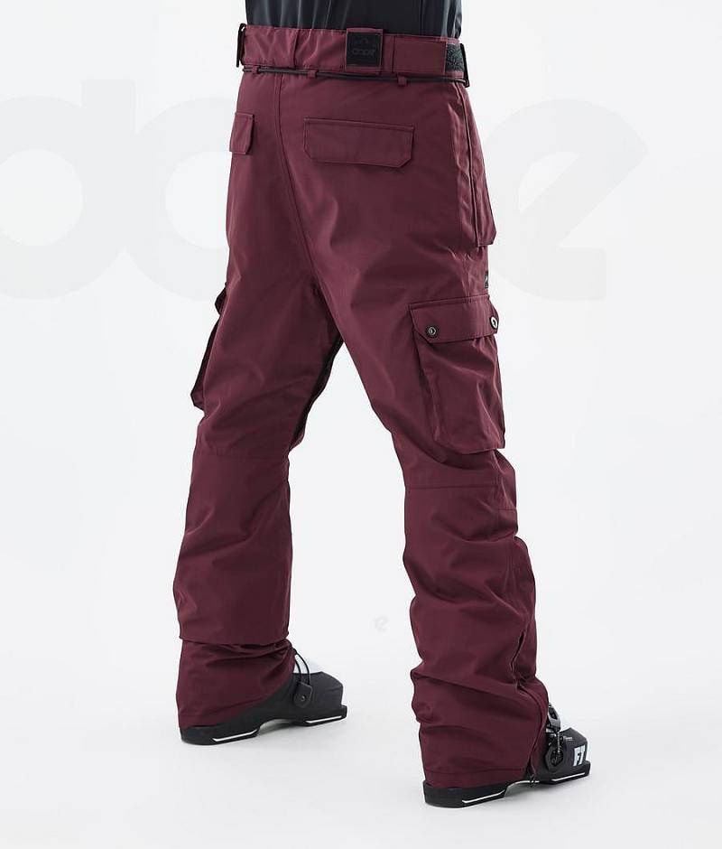 Burgundy Men's Dope Iconic Ski Pants | India_D1062