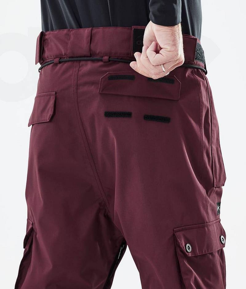 Burgundy Men's Dope Iconic Ski Pants | India_D1062