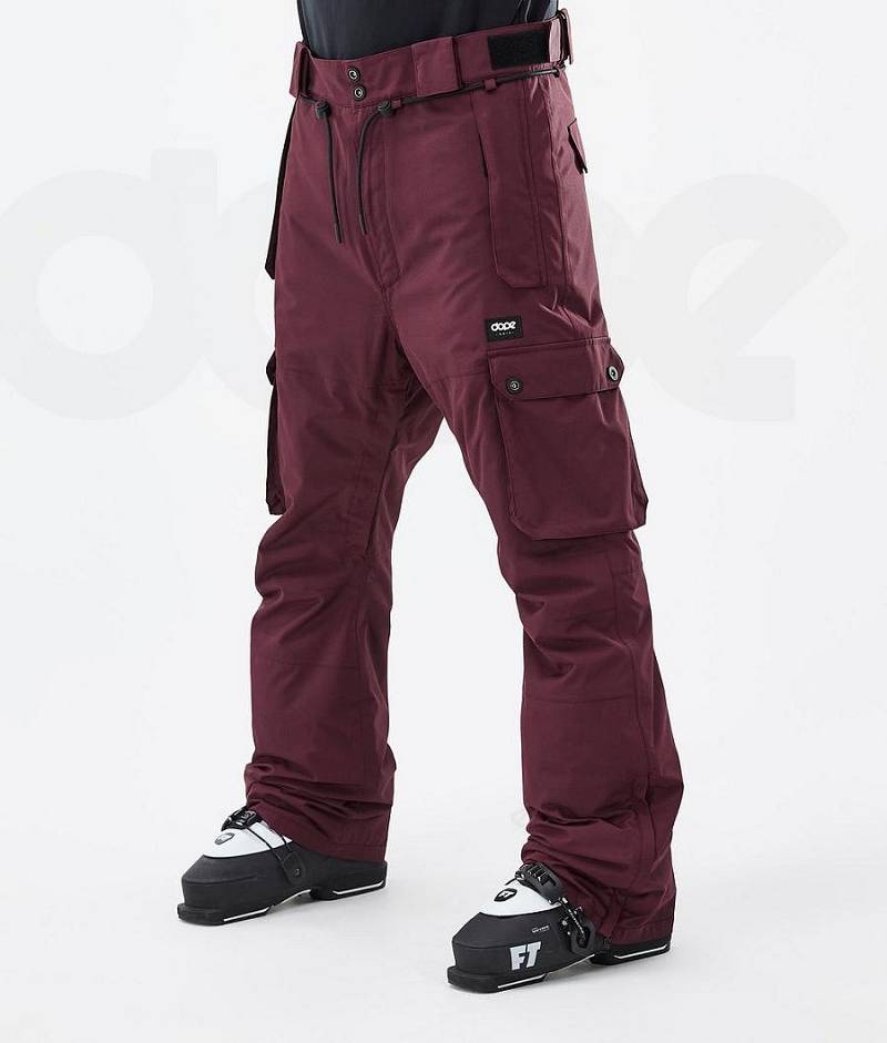 Burgundy Men\'s Dope Iconic Ski Pants | India_D1062