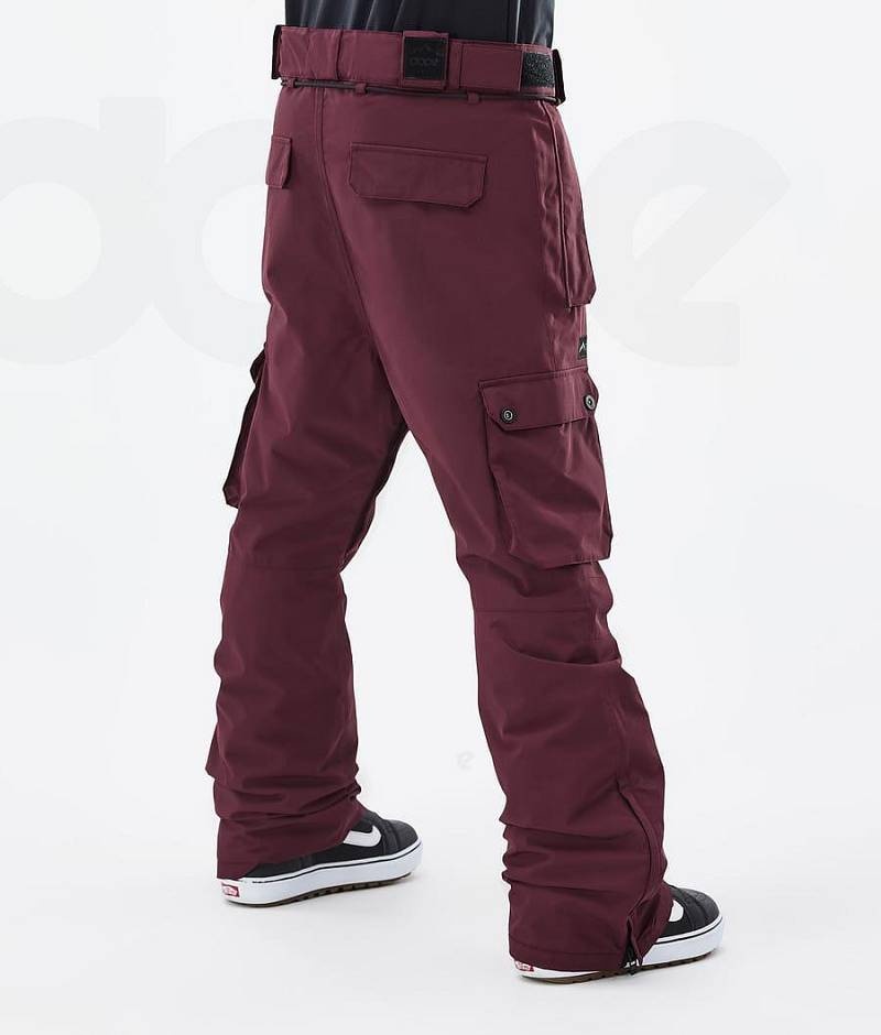 Burgundy Men's Dope Iconic Snowboard Pants | India_D1015