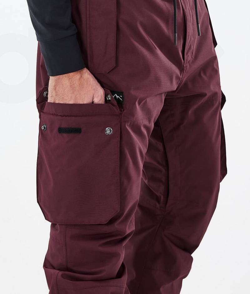 Burgundy Men's Dope Iconic Snowboard Pants | India_D1015